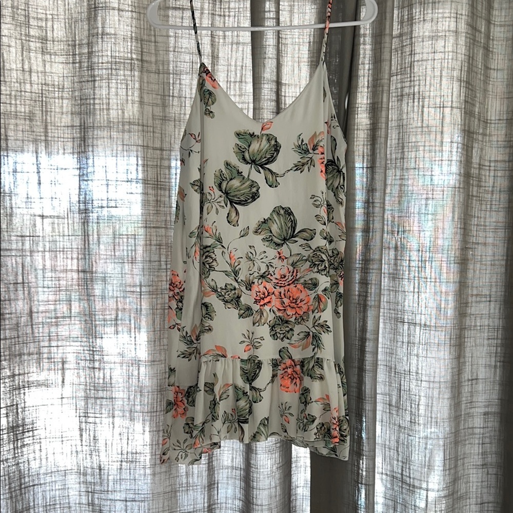 Floral Slip Dress with Ruffle Hem